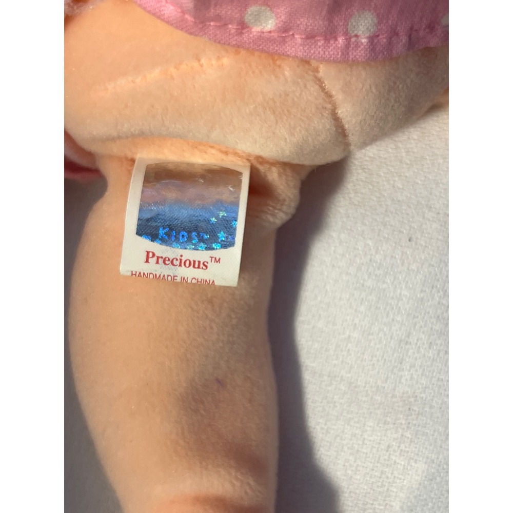 Ty Beanie Kids Precious Doll Blonde Hair Pink Polka Dot Dress - Picture 3 of 5